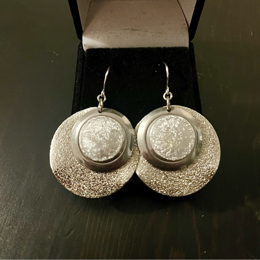 Silver dangle earrings